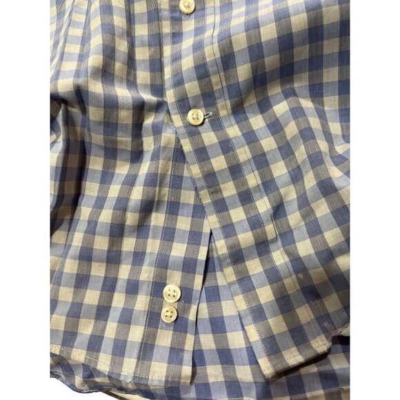 Mens Kirkland Signature Tailored Fit Non-Iron Blue & White Checkered Dress Shirt - Picture 7 of 7